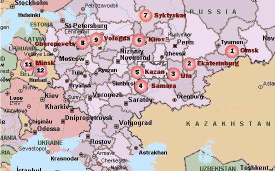 russian map w minsk